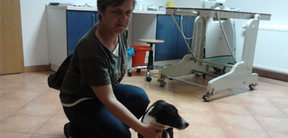 Kuža maks z lastnico v ambulanti.jpg